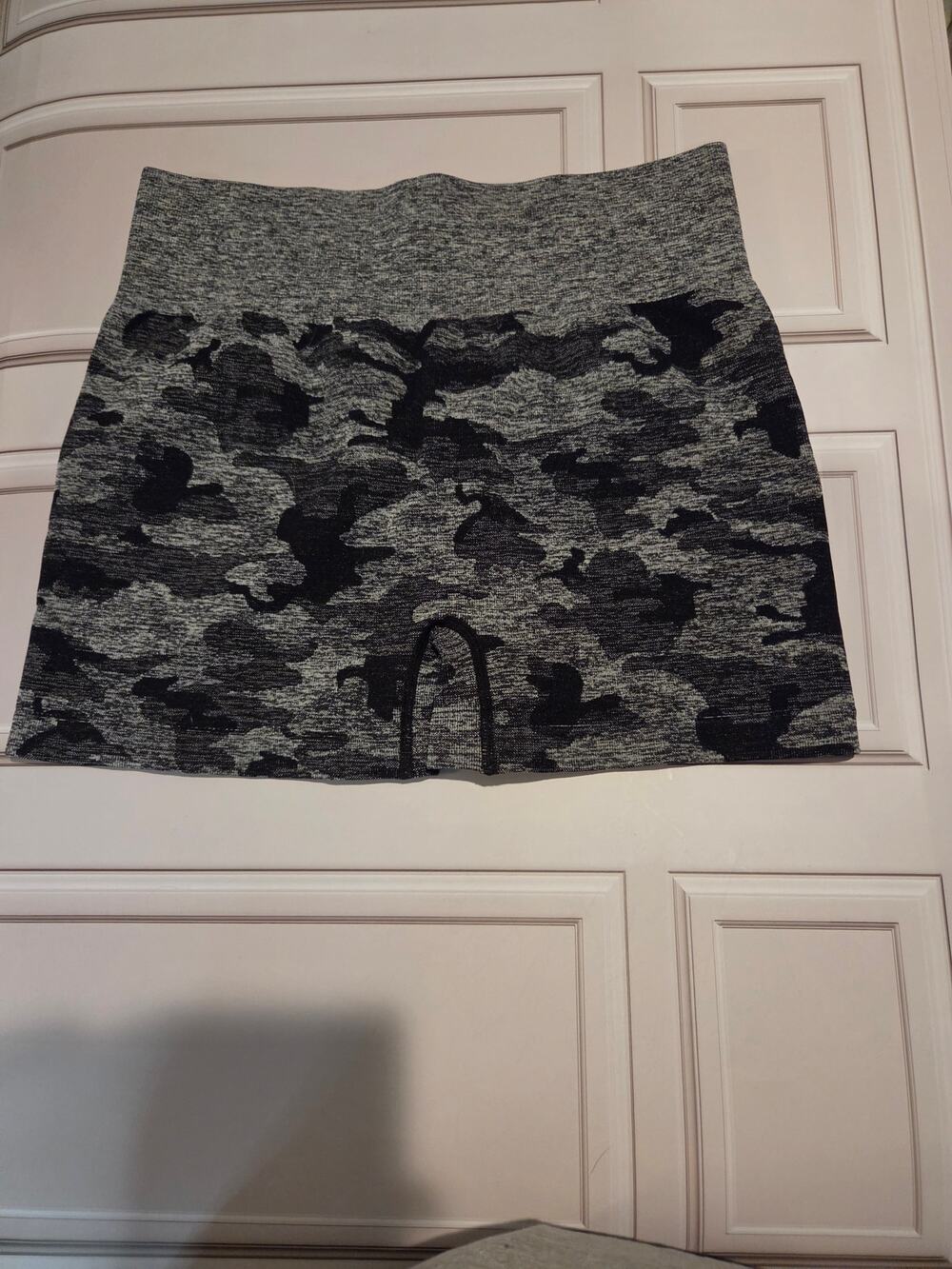 Women's Gray Camo Seamless High Waist Shorts Size L Workout Gym Activewear